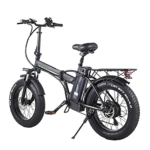 Electric Bike : Folding Electric Bike for Adults, 20'' Electric Commuter Bicycle with 15AH Lithium-Ion Battery, 48V 500W Motor and Smart Adjustable Speed