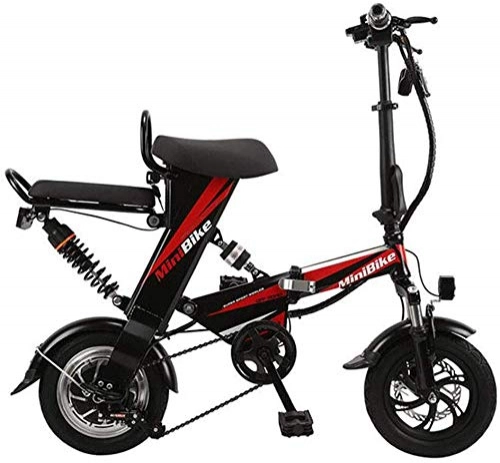 Electric Bike : Folding Electric Bike, Maximum Speed 30 KM / H with 12 Inch Wheels Portable Mini And Small Folding Lithium Battery for Men And Women