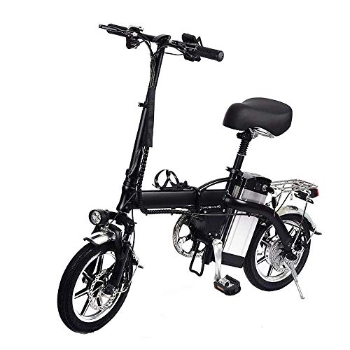 Electric Bike : Folding Electric Bike with 48V 12AH Lithium Battery 350W High-Speed Motor for Adults -Black