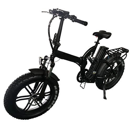 Electric Bike : Folding Electric Bikes for Adults 20 inch 500W 4.0 Fat Tire Electric Bicycle Folding 48V 15Ah Lithium Battery Ebike (Color : With battery 15.6Ah)