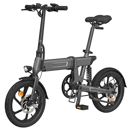 Electric Bike : Folding Electric Bikes For Adults Power Assist Electric Bicycle 80km Range 10Ah 36V 250W Rear Wheel Drive Motor Urban Commute E-Bike (Color : Grey)