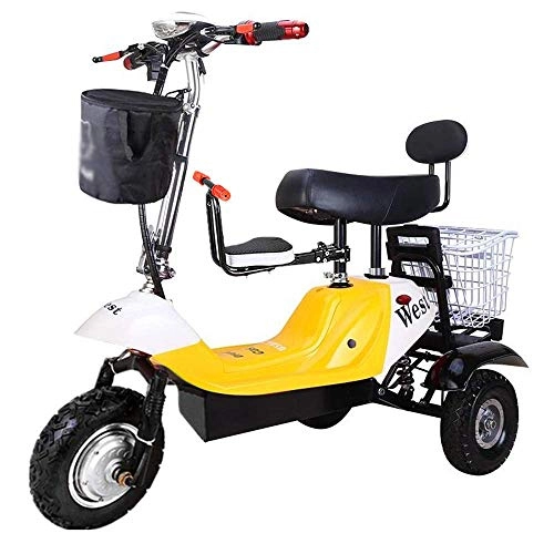 Electric Bike : Folding Mini Electric Tricycle, Ladies Pick Up Children Folding Electric Car Lithium Battery Control Bicycle, Suitable for Leisure Shopping, D