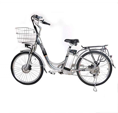 Electric Bike : FREIHE 24-inch comfortable bicycle electric power-assisted bike lithium battery city speed electric bicycle aluminum alloy three-speed power-assisted battery removable