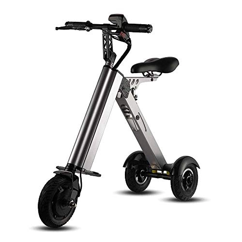 Electric Bike : FREIHE Portable folding electric lithium battery bicycle mini adult male and female electric pedal three-wheel stable double shock absorber with mudguard single 250W 36V 8inchScooters