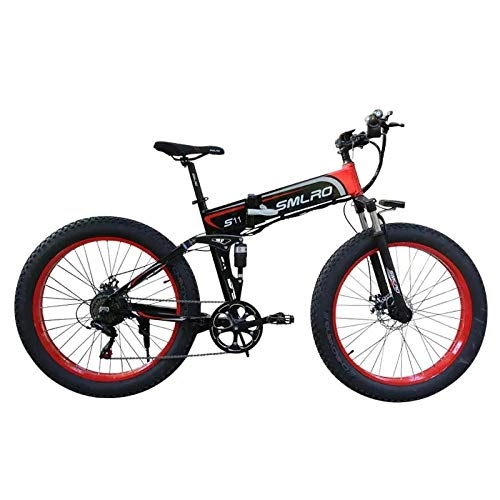 Electric Bike : Fslt 1000W Motor 14AH Battery 26 inch Fat Tire Electric Bike Electric Bicycle-1000W_14AH_Red