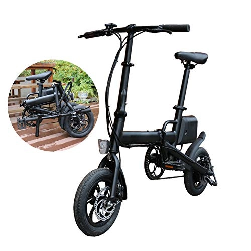 Electric Bike : Fxwj Folding Electric Bike for Adults Men 12" Bicycle Commute Ebike with 250W Motor 36V Battery Professional Speed Transmission Gears