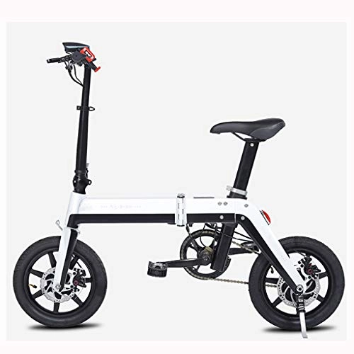 Electric Bike : FYJK Folding Electric Bicycle-350W Motor, 25km / h, With Mobile Phone Holder, 3 Work Modes, White