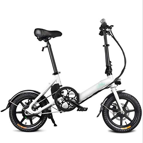 Electric Bike : FZYE 16 inch Folding Electric Bikes, 7.8A lithium battery Variable speed Boost Bicycle City commute Out Sports Cycling, White