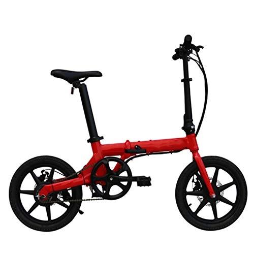 Electric Bike : FZYE 16 inch Folding Electric Bikes, Aluminum alloy intelligent Bikes LCD liquid crystal instrument ACS cruise system Outdoor Cycling Travel, Red