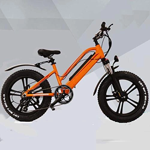 Electric Bike : FZYE 20 inch Electric boost Bikes, 36V 10.4 A Aluminum alloy Bicycle 4.0 Tires LCD instrument Bike Sports Outdoor Cycling, Orange