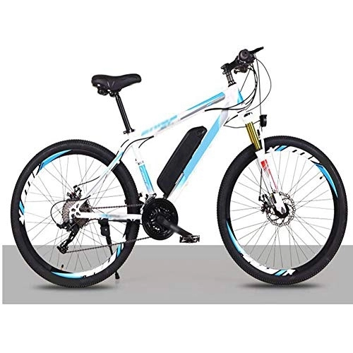 Electric Bike : FZYE 26 In electric Bikes, 36V Lithium Battery Save Bike Bicycle Double Disc Brake Shock Absorber Adult Outdoor Cycling Travel, White