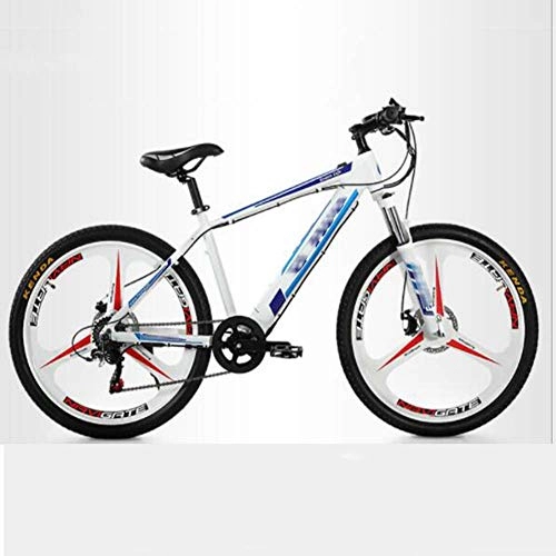 Electric Bike : FZYE 26 inch Adult Electric Bikes, 48V 9.6A lithium battery Aluminum alloy Bikes LCD display 7 speed Mountain Bicycle Sports Outdoor Cycling, White