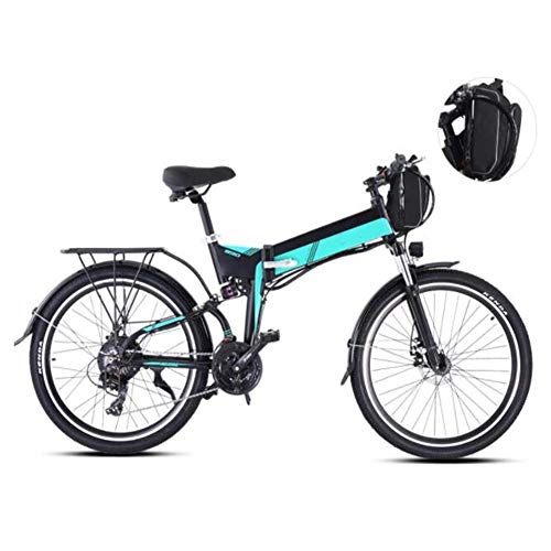 Electric Bike : FZYE 26 inch Electric Bikes, 21 speed Mountain Boost Bicycle LCD instrument Adult Bike Sports Outdoor, Green