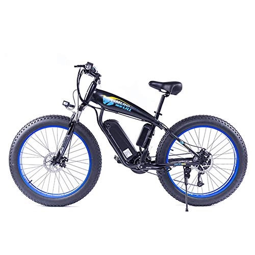 Electric Bike : FZYE 26 inch Electric Snowfield Bikes, 48V / 13A Fat tire Off-road Bicycle absorber Cycling Bike Outdoor, Blue
