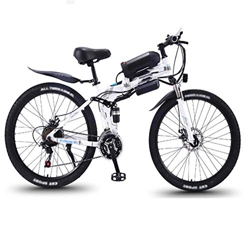 Electric Bike : FZYE 26 inch Folding Electric Bikes, 36V13Ah 350W Mountain snow Bikes Bicycle Sports Outdoor, White
