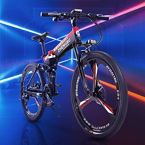 Electric Bike : GAOXQ Electric Bike for Adults, 500W EBike With 48V / 10Ah Lithium-Ion Battery，26in Air-Filled Tires, Dual Disc Braking, 3 Riding Modes Red black-27 speed