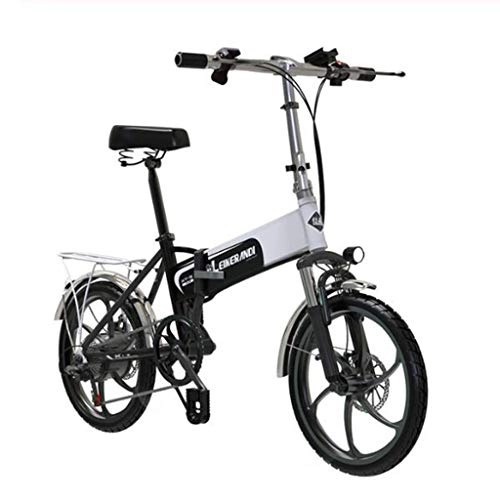 Electric Bike : Gaoyanhang 20-inch foldable bicycle with a 7-speed variable speed electric mountain bike 48V / 10AH lithium drive 350W brushless motor (Color : Black)