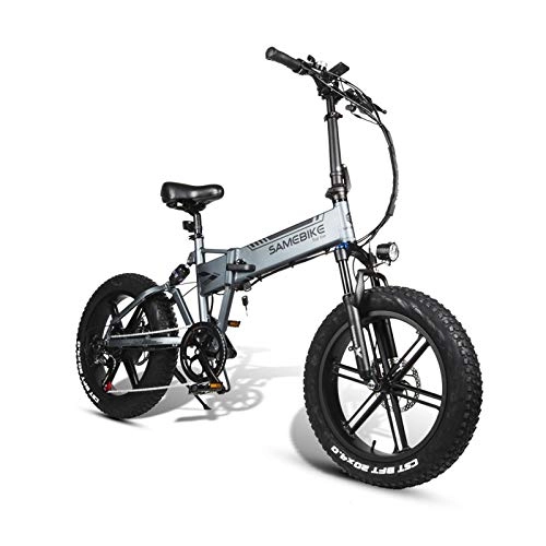 Electric Bike : Gaoyanhang 20-inch foldable electric light bicycle-500W e-bike 6061 aluminum alloy fat tire electric bicycle (Color : Chrome)