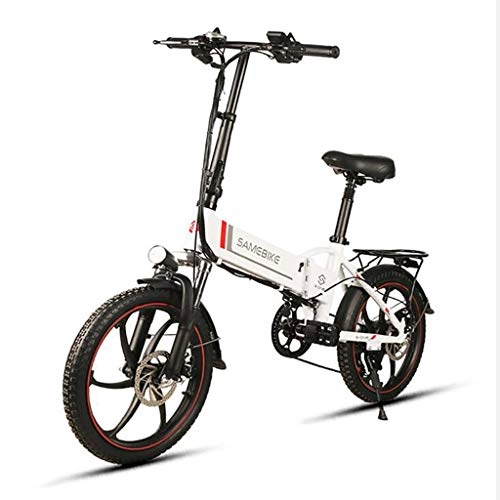 Electric Bike : Gaoyanhang 20 inche Electric Bicycle - 48V 10.4AH Road bike 350W Foldable Hybrid E-Bike 30-40km Mileage 25km / h (Color : White)