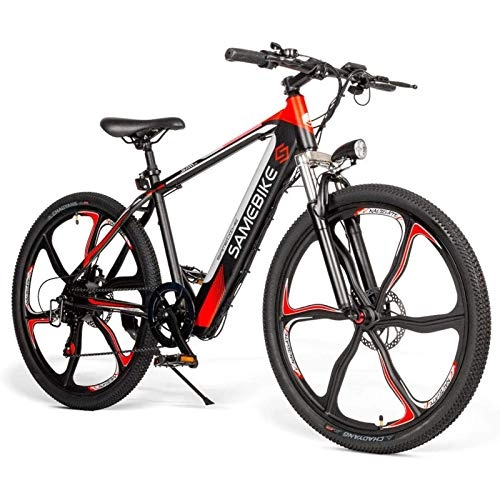 Electric Bike : Gaoyanhang 26 Inch Electric Bicycle - 350W Brushless Motor E-Bike with Dual Disc Brakes Suspension Front，max 30KM / H speed (Color : Black)