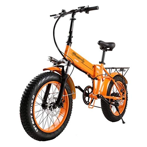 Electric Bike : Gaoyanhang Electric Bike - Fat Tire 500W 12.8AH Mountain Bike 7Speed E-bike 20" Cross Country Bike (Color : Orange)