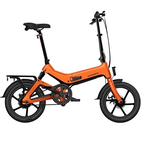 Electric Bike : Gaoyanhang Foldable electric bicycle - E-bike 21 speed electric bike 36V 250W folding lithium battery electric bike (Color : Orange)