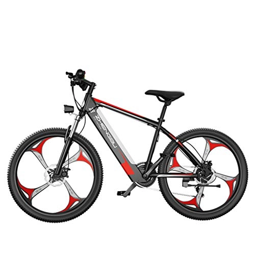 Electric Bike : GASLIKE 26 Inch Electric Mountain Bike for Adult, Fat Tire Electric Bike for Adults Snow / Mountain / Beach Ebike with Lithium-Ion Battery, Red