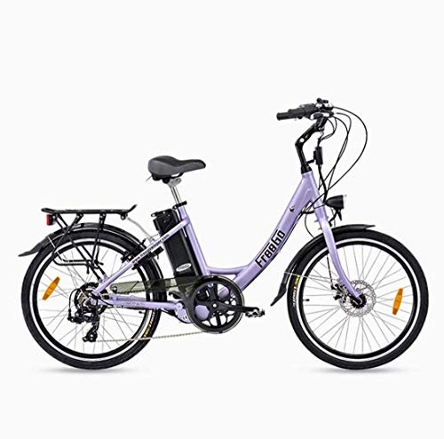 Electric Bike : GASLIKE Adult 24Inch Electric Commuter Bike, 36V Lithium Battery Aluminum Alloy Retro 7 Speed Electric Bicycle, B, 10AH