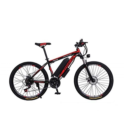Electric Bike : GASLIKE Adult 26 Inch Electric Mountain Bike, 36V Lithium Battery Electric Bicycle, With Car Lock / Fender / Span Beam Bag / Flashlight / Inflator, A, 21 speed