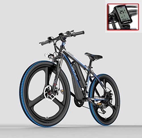 Electric Bike : GASLIKE Adult 26 Inch Electric Mountain Bike, 48V Lithium Battery Electric Bicycle, With anti-theft alarm / fixed-speed cruise / 5-gear assist / 21 Speed, D