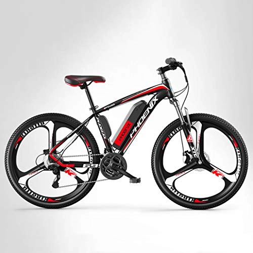 Electric Bike : GASLIKE Adult 26 Inch Mountain Electric Bike Mens, 27 speed Off-Road Electric Bicycle, 250W Electric Bikes, 36V Lithium Battery, Magnesium Alloy Integrated Wheels, A, 10AH