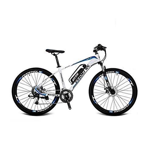 Electric Bike : GASLIKE Adult 27.5 Inch Electric Mountain Bike, 36V Lithium Battery Aluminum Alloy Electric Bicycle, LCD Display-Rear frame-Phone holder-Chain oil, C, 60KM