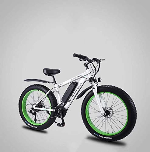 Electric Bike : GASLIKE Adult Fat Tire Electric Mountain Bike, 36V Lithium Battery Electric Bicycle, High-Strength Aluminum Alloy 27 Speed 26 Inch 4.0 Tires Snow Bikes, B, 70KM