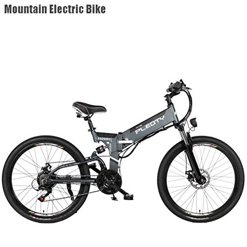 Electric Bike : GASLIKE Adult Mountain Electric Bike, 48V 12.8AH Lithium Battery, 614W Aluminum Alloy Electric Bikes, 21 speed Off-Road Electric Bicycle, 26 Inch Wheels