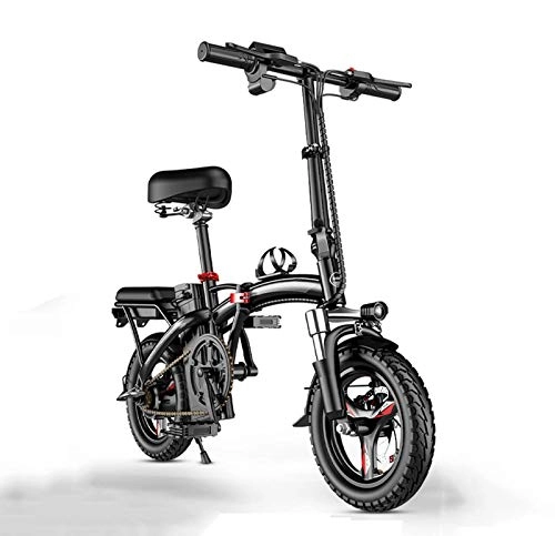 Electric Bike : GASLIKE Adult Small Electric Bike, Convenient Folding City E-Bikes, Lightweight Women Electric Bicycle, 14Inch Magnesium Alloy Wheels, A, 40KM