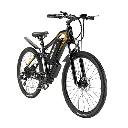 Electric Bike : GAVARINE Thin Tire Electric Bike, 27.5-Inch Oversized Mountain Bike with 48V 17AH Removable Li-Ion Battery and LCD Display, Front and Rear Disc Brakes