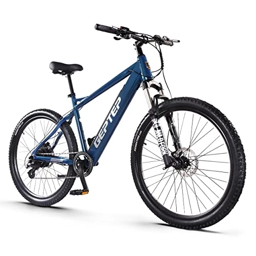 Electric Bike : GEPTEP Electric Bike For Adult 36V12.8Ah Removable Li-Ion Battery Dual Disc Brakes 8 Speed 27.5" Commuter Mountain Ebike