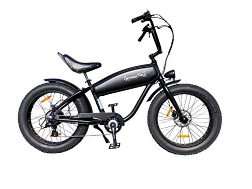 Electric Bike : GermanXia Black Sinner 26 Chopper, Black-black, 17, 5Ah / 720Wh