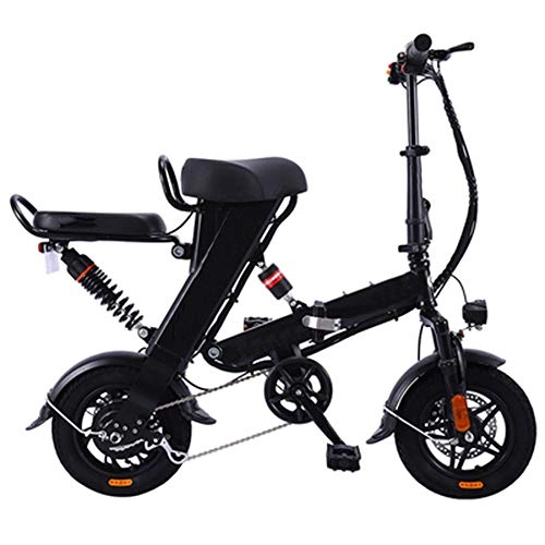 Electric Bike : GEXING Folding Electric Car 3 modes speed up to 28Km, motor 48V / 250W, aluminum frame adult electric bicycle (Color : Black, Size : A-(Power lasting 70km))