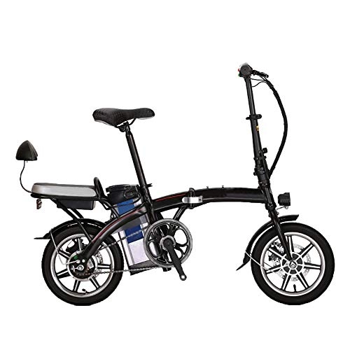 Electric Bike : GEXING Folding Electric Car 48V250W motor, 8AH / 10AH / 12AH / 15AH lithium battery, bicycle pedal full suspension and disc brake (Color : Black, Size : D-(15AH))