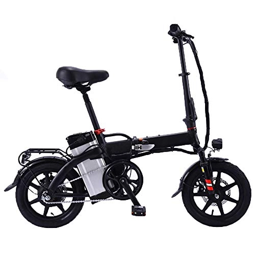 Electric Bike : GEXING Folding Electric Car 48V350W motor, top speed 30km / h, bicycle pedal full suspension and disc brake (Color : Black, Size : B-(10A))