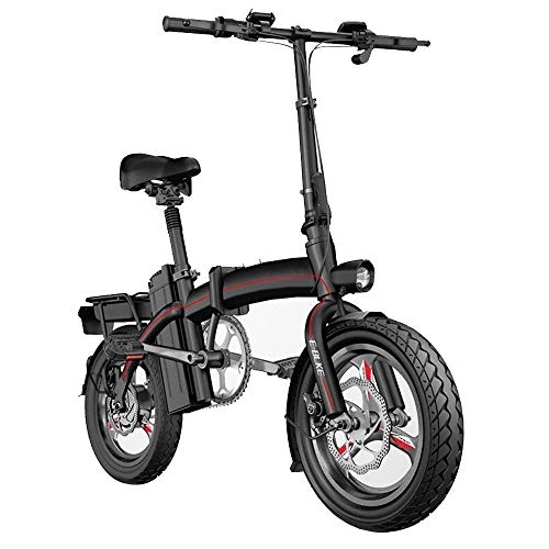 Electric Bike : GEXING Folding Electric Car Durable life, maximum speed 25Km / H 400W brushless motor bicycle (Color : Black-A, Size : 125 * 90CM)