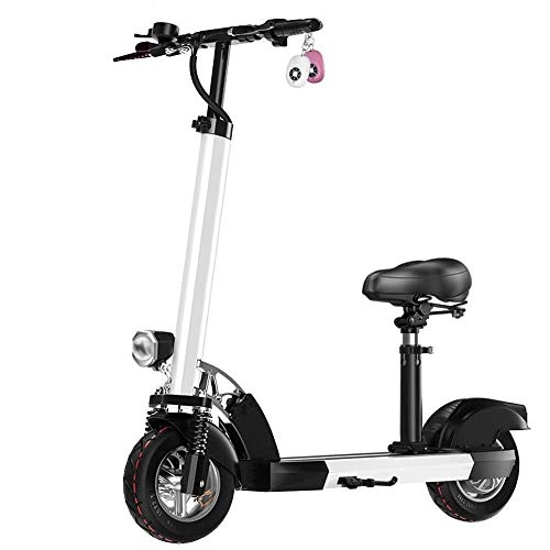Electric Bike : GEXING Folding Electric Car Light and foldable, top speed: 18km / h or more, men and women (Color : White, Size : 110 * 21 * 120cm)