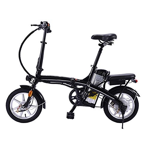 Electric Bike : GEXING Folding Electric Car Portable, adult small generation electric bicycle (Color : Black)