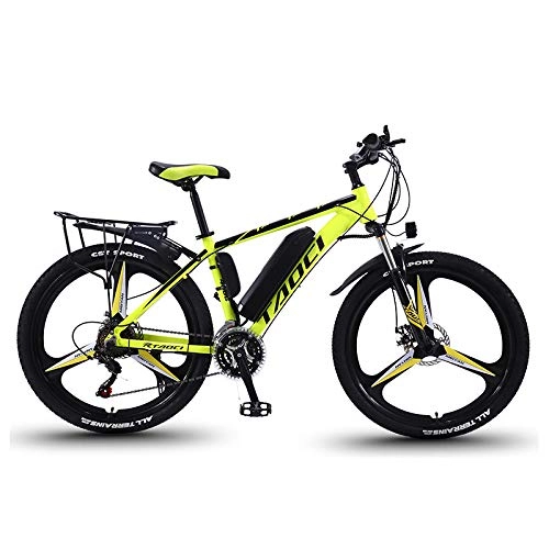 Electric Bike : GFKD Electric Bikes for Adult, Mens Mountain Bike Magnesium Alloy Ebikes Bicycles All Terrain 26" 36V 350W Removable Lithium-Ion Battery for Outdoor Cycling Travel Work Out, Green, 13AH90KM