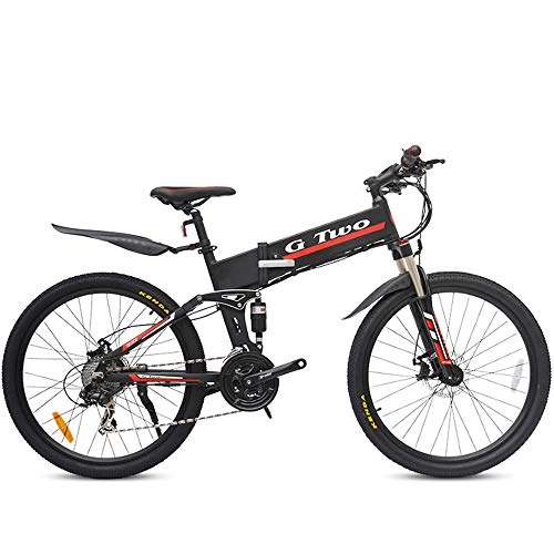 Electric Bike : GG 26" Foldable Electric Mountain Assisted Bicycle Easy Carry Bike, 36V / 48V, 7.8Ah / 8.7Ah Lithuim Battery, 250W / 350W Brushless Power, 21 / 27Speeds(Black SW, 21S 250W 36V7.8Ah)