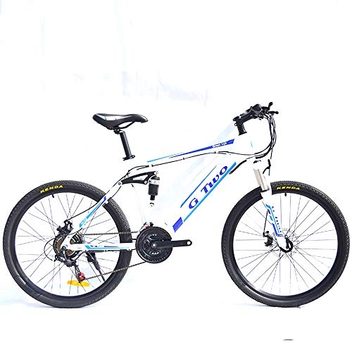 Electric Bike : GG 26" Intelligent Pedal Assist Electric Bicycle Mountain Bike, 250W / 350W Brushless Motor, 36V / 48V Invisible Lithium Battery, Aluminum Alloy Frame, Dis-brake&Hydraulic Brake(White SW, 21S 250W 36V8.7Ah)