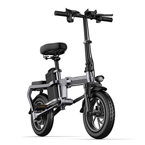 Electric Bike : GGXX Electric Bicycle City Folding Electric Scooter Dual Seat With Detachable Battery LCD Display 48V Without Chain Power Assistance 300KM Dual Disc Brake Three Modes