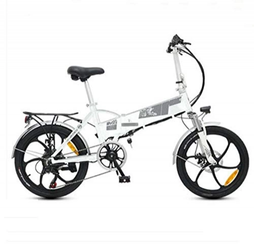 Electric Bike : GHGJU Bicycle 20 inch electric bicycle folding electric car mini small bicycle Suitable for everyday sports and self-fitness (Color : White)