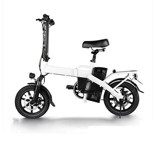 Electric Bike : GHGJU Electric bicycle folding bicycle battery car adult small light Will car Suitable for everyday sports and self-fitness (Color : White)